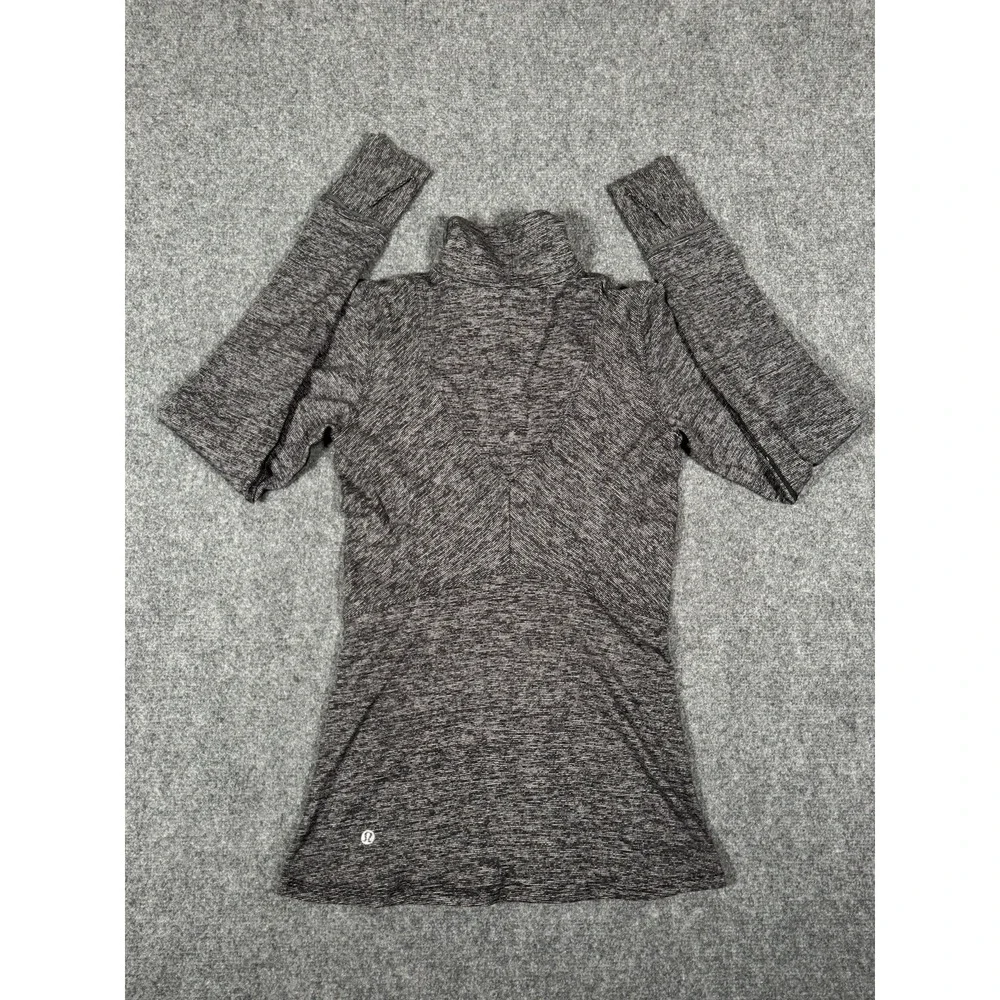 Lululemon Extra Mile 1/2 Zip Womens Size 2 Heathered Gray Yoga Gym‎ Running